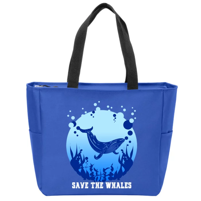 Save The Whales Ocean Day Gift Zip Tote Bag