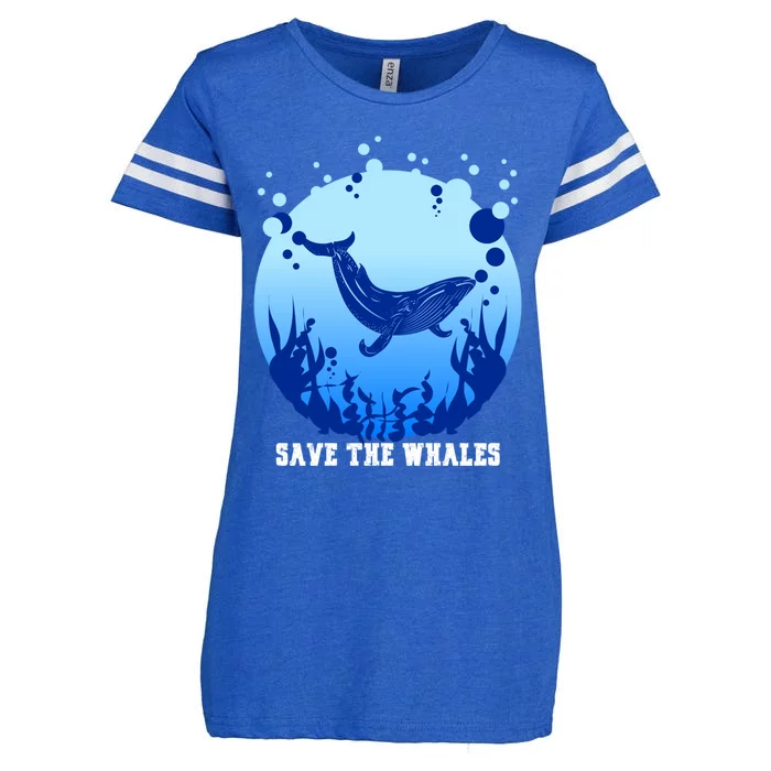 Save The Whales Ocean Day Gift Enza Ladies Jersey Football T-Shirt