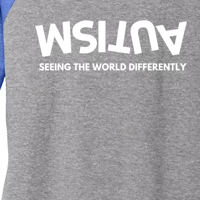 Seeing The World Differently Autism Awareness Gift Women's Tri-Blend 3/4-Sleeve Raglan Shirt