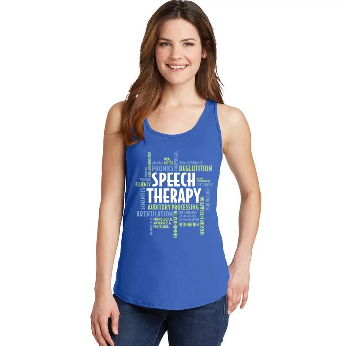 Speech Therapy Words Funny Gift For Speech Language Pathologist Funny Gift Ladies Essential Tank