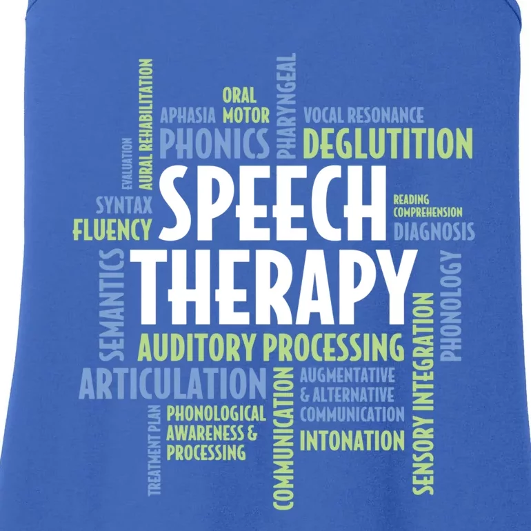 Speech Therapy Words Funny Gift For Speech Language Pathologist Funny Gift Ladies Essential Tank