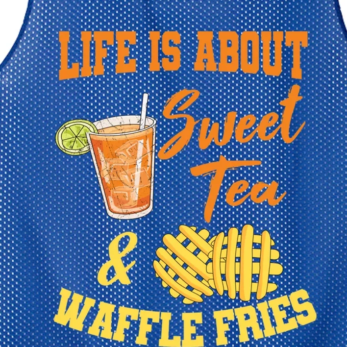 Sweet Tea Waffle Fries Enthusiast Sugar Iced Refresht Gift Mesh Reversible Basketball Jersey Tank