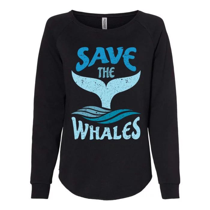 Save The Whales Vintage Retro Gift Womens California Wash Sweatshirt