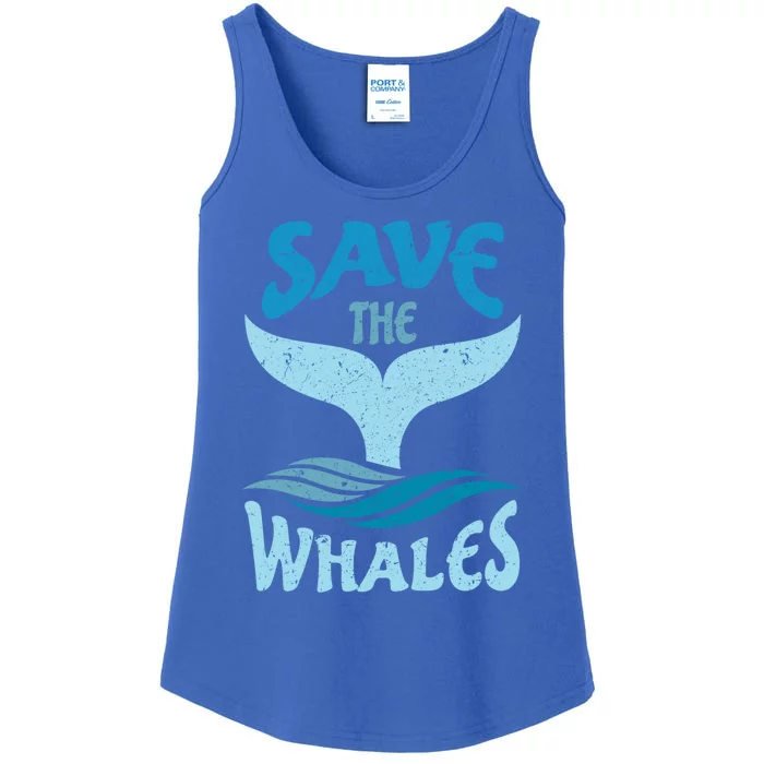 Save The Whales Vintage Retro Gift Ladies Essential Tank