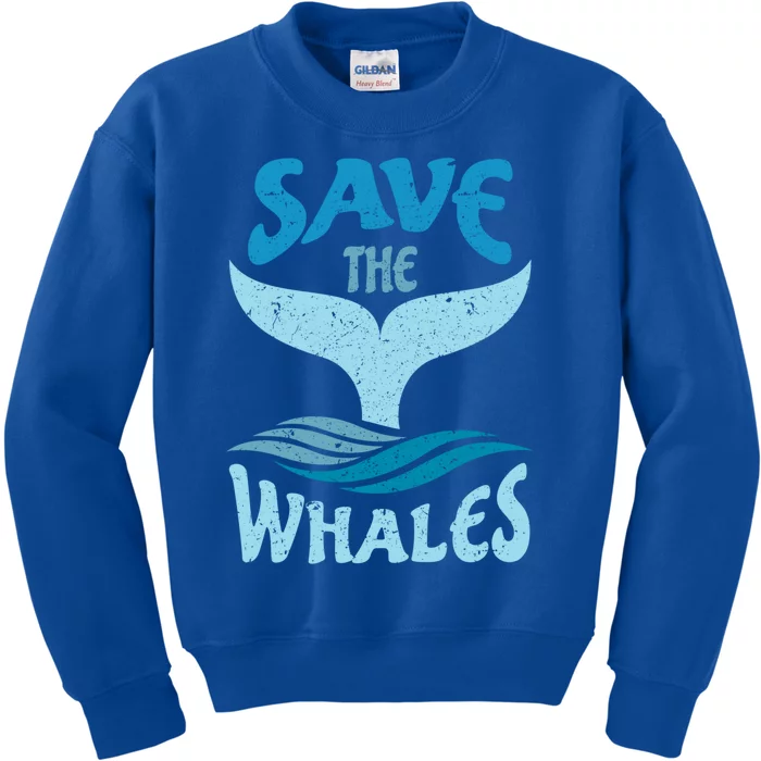 Save The Whales Vintage Retro Gift Kids Sweatshirt