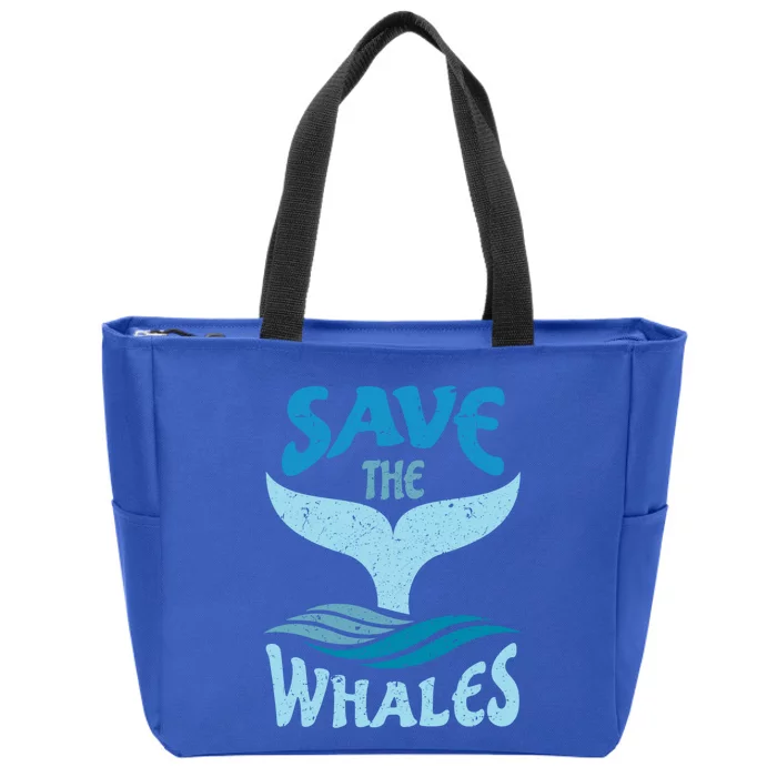 Save The Whales Vintage Retro Gift Zip Tote Bag