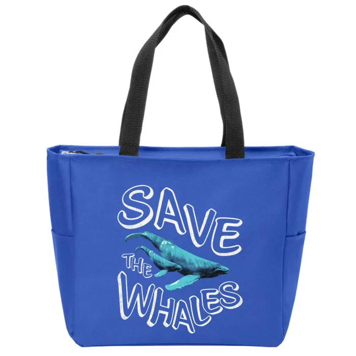 Save The Whales Retro 80s Gift Zip Tote Bag