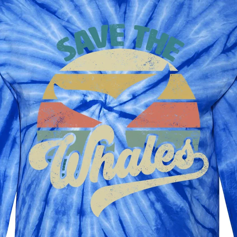 Save The Whales Retro Gift Tie-Dye Long Sleeve Shirt