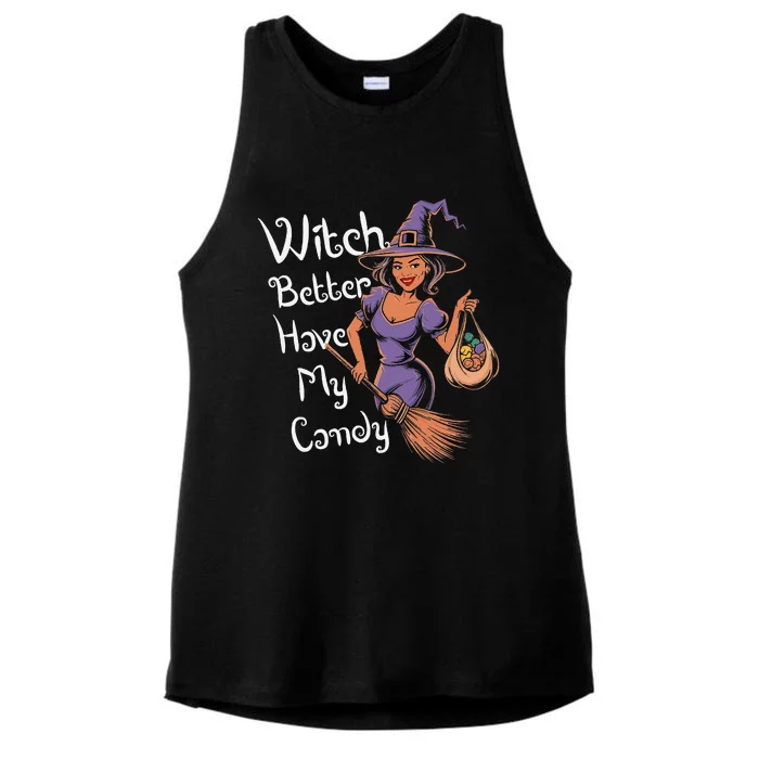 Spooky Threads Witch Better Have My Candy Ladies Tri-Blend Wicking Tank