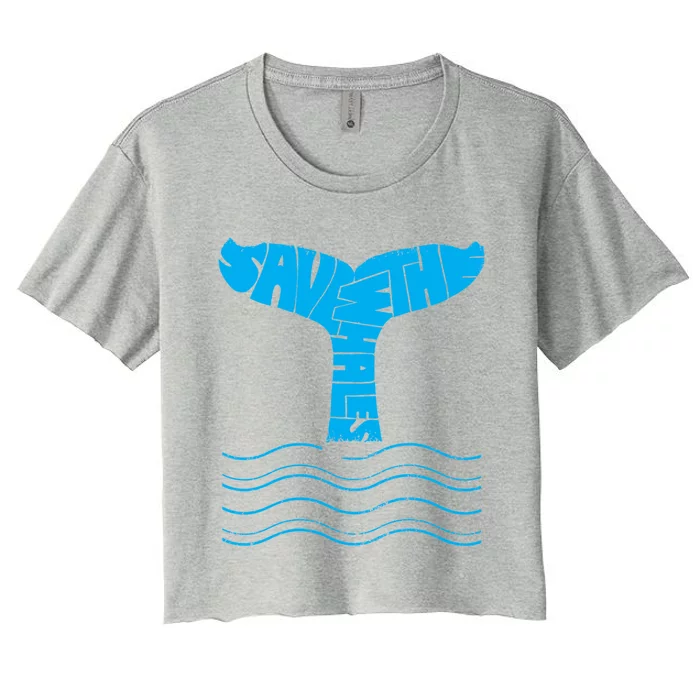 Save The Whales Gift Women's Crop Top Tee