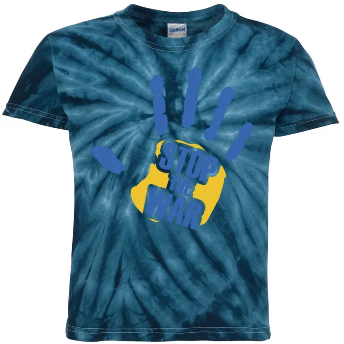 Stops The War Ukraine Peace Kids Tie-Dye T-Shirt