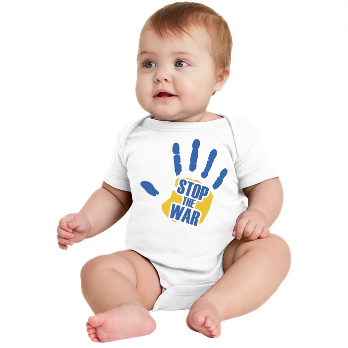 Stops The War Ukraine Peace Baby Bodysuit