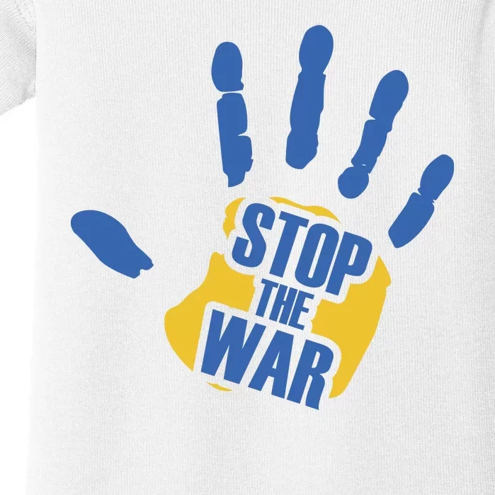 Stops The War Ukraine Peace Baby Bodysuit