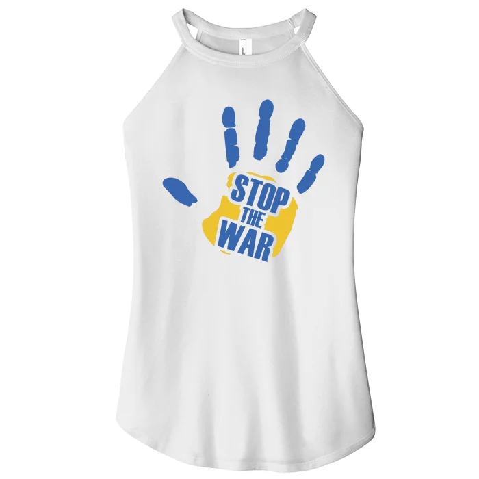 Stops The War Ukraine Peace Women’s Perfect Tri Rocker Tank