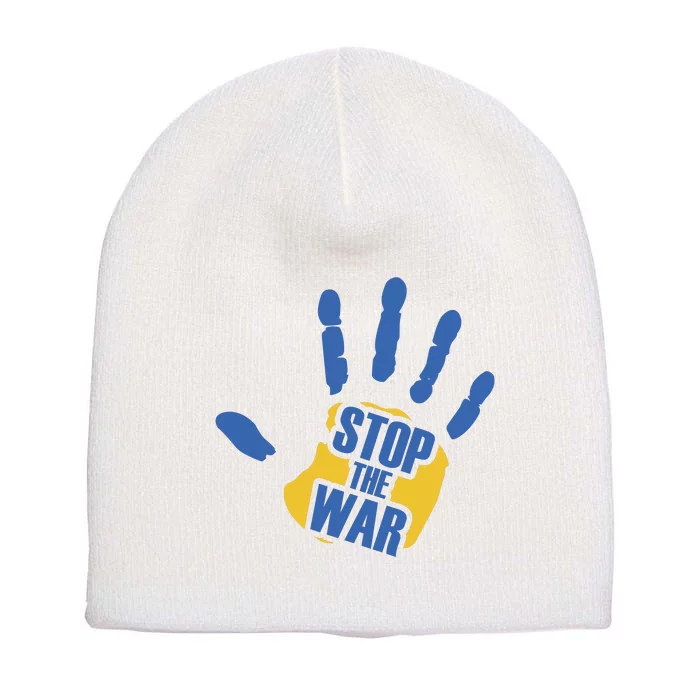 Stops The War Ukraine Peace Short Acrylic Beanie