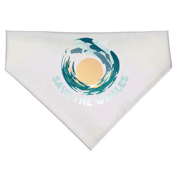 Save The Whales Gift USA-Made Doggie Bandana