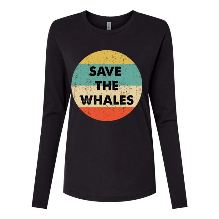 Save The Whales Great Gift Womens Cotton Relaxed Long Sleeve T-Shirt