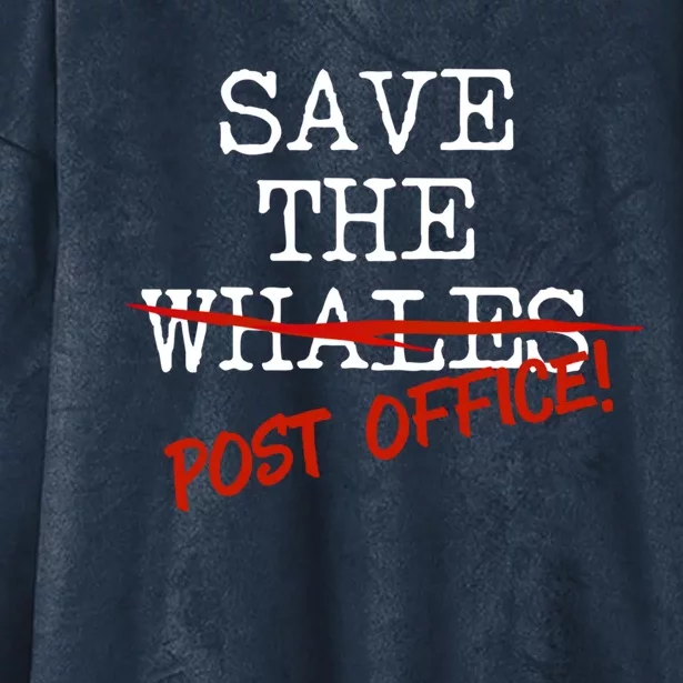 Save The Whales Us Post Office Gift Hooded Wearable Blanket