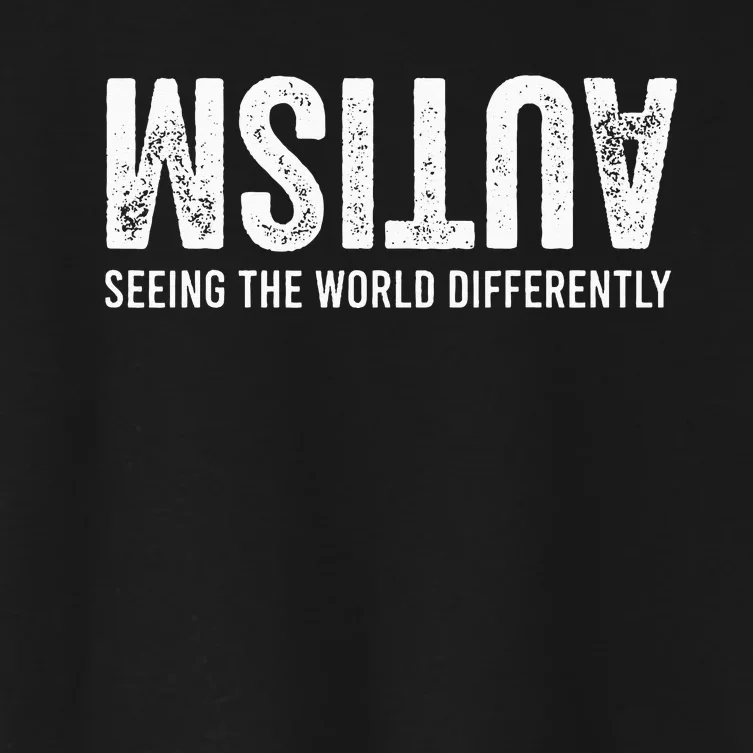 Seeing The World Differently Autism Awareness Women's Crop Top Tee