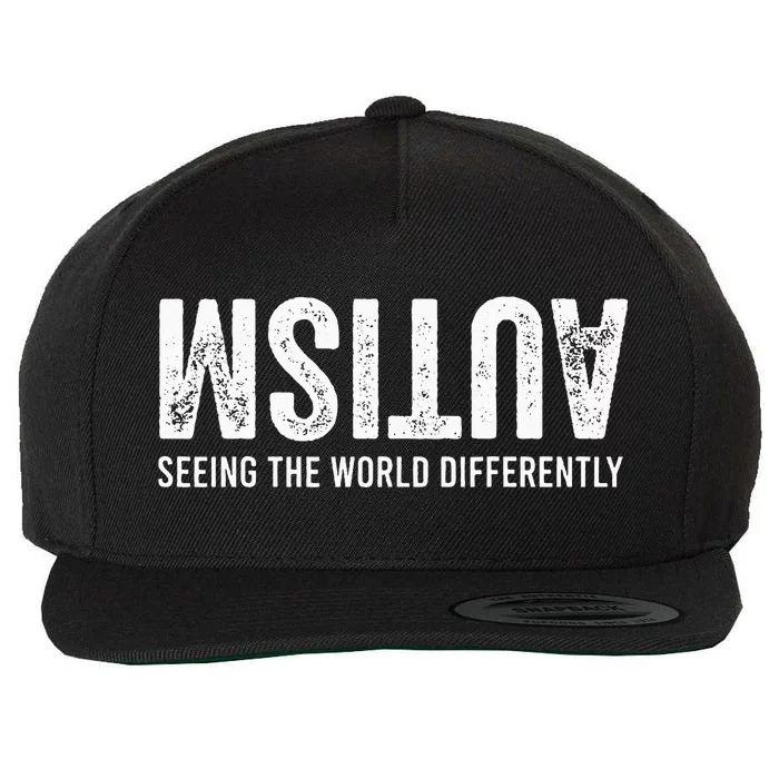 Seeing The World Differently Autism Awareness Wool Snapback Cap