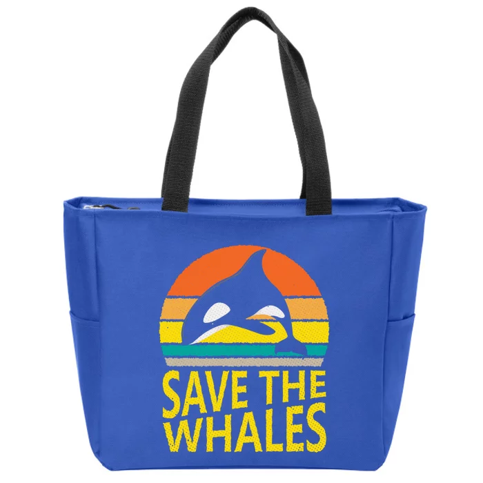 Save The Whales Vintage Great Gift Zip Tote Bag