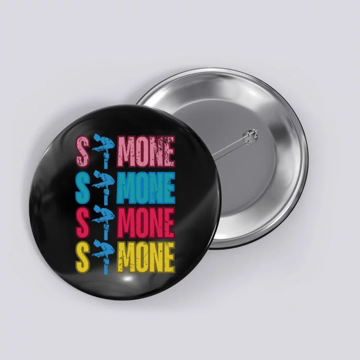 Simone T World Champion Retro Button