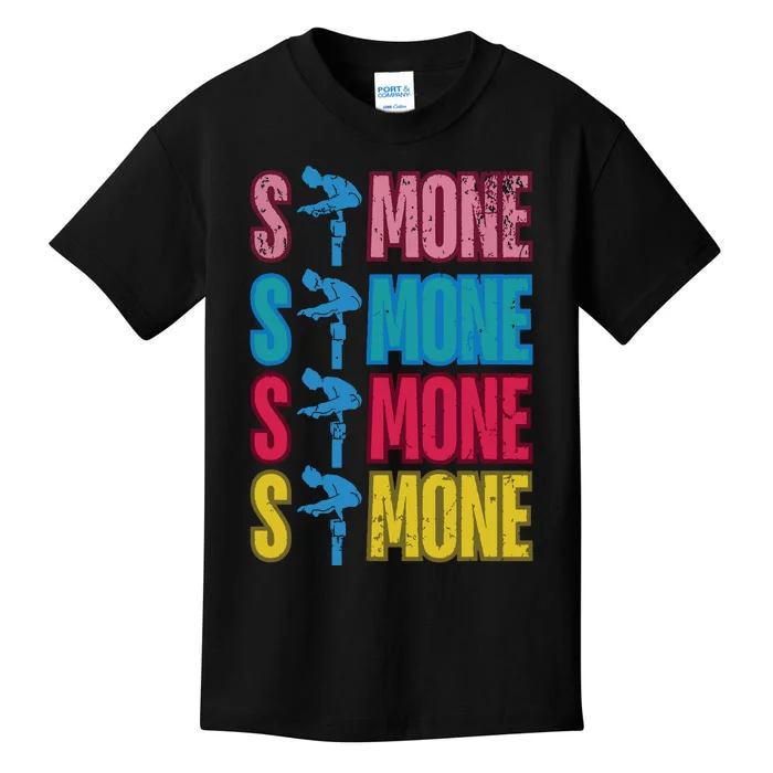 Simone T World Champion Retro Kids T-Shirt