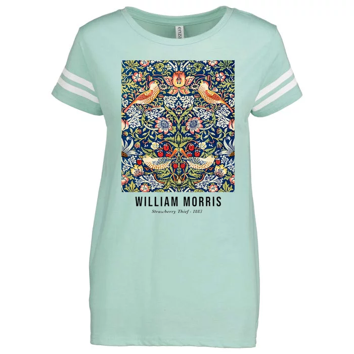 Strawberry Thief William Morris Pattern Vintage Art Enza Ladies Jersey Football T-Shirt