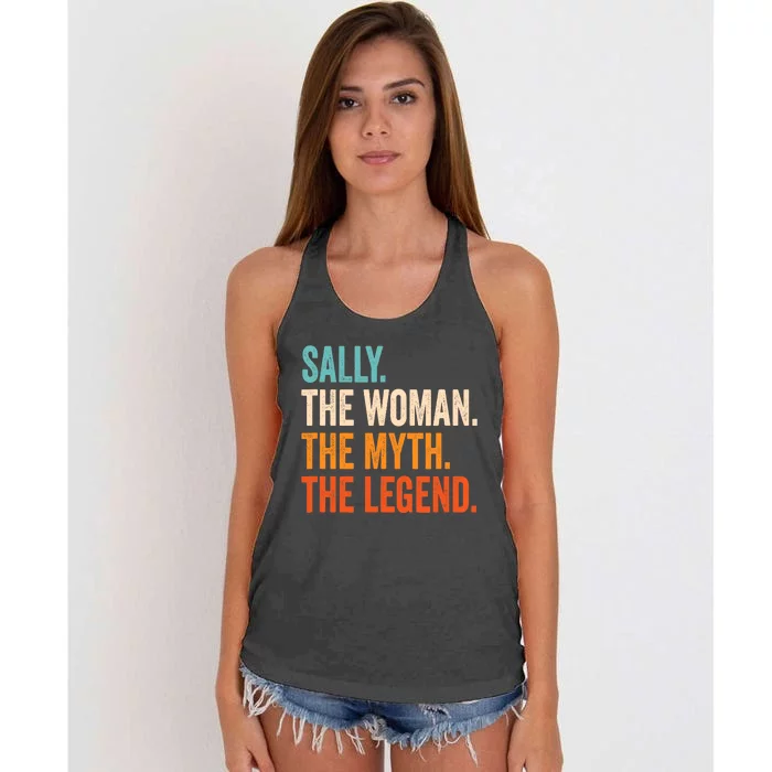 Sally The Woman The Myth The Legend First Name Sally Women's Knotted Racerback Tank