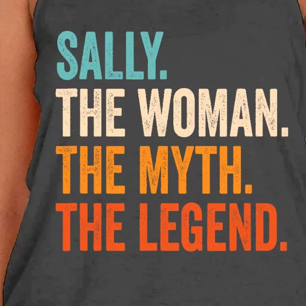 Sally The Woman The Myth The Legend First Name Sally Women's Knotted Racerback Tank