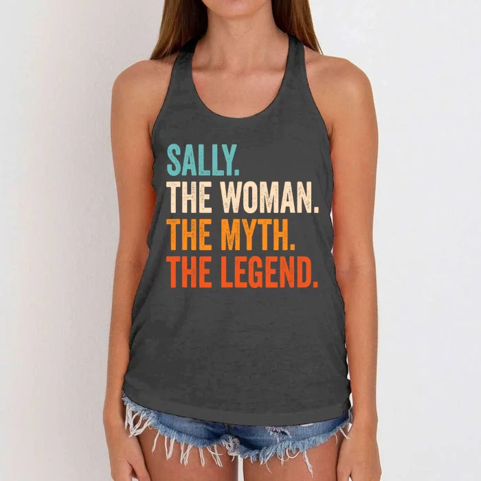 Sally The Woman The Myth The Legend First Name Sally Women's Knotted Racerback Tank