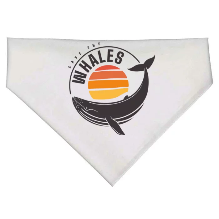 Save The Whales Saves The Whales Gift USA-Made Doggie Bandana