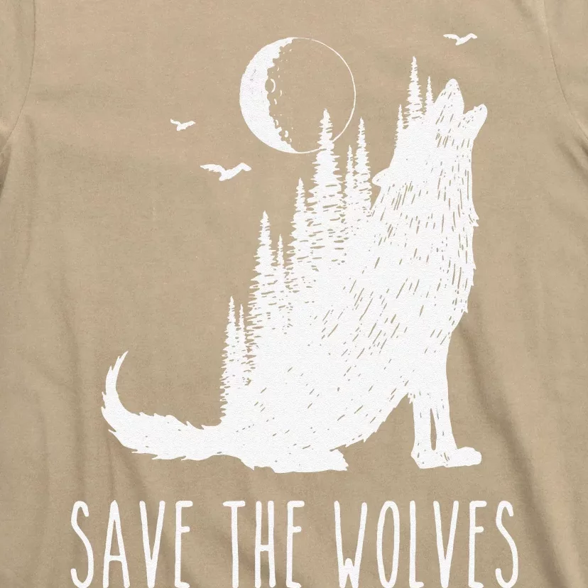 Save The Wolves Earth Day Wildlife Conservancy Howling Wolf T-Shirt