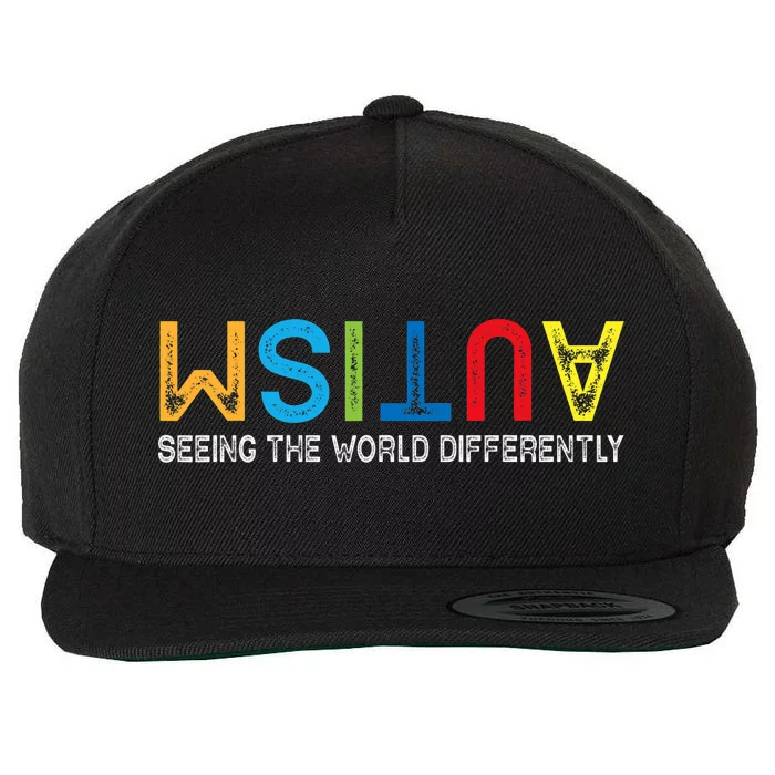 Seeing The World Differently Autism Awareness Wool Snapback Cap