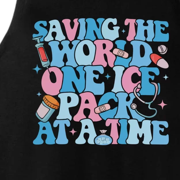 Saving The World One Ice Pack At A Time Ladies Tri-Blend Wicking Tank