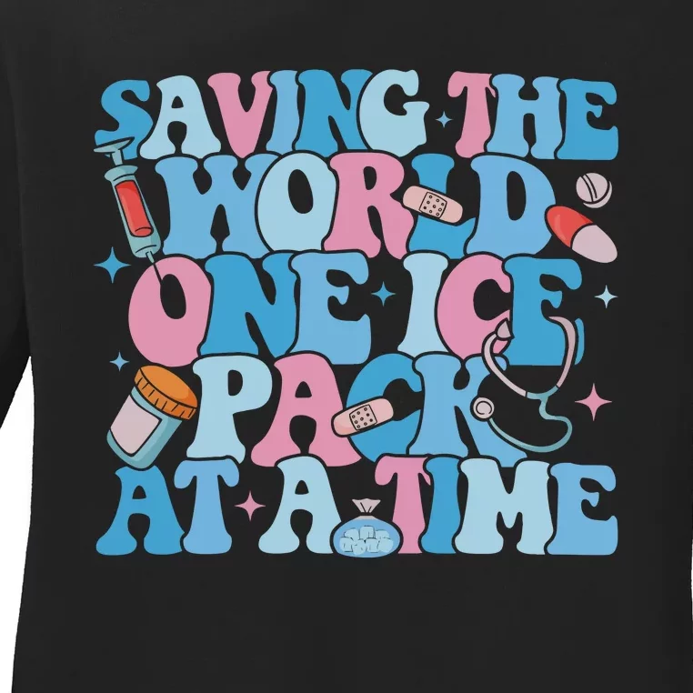 Saving The World One Ice Pack At A Time Ladies Long Sleeve Shirt