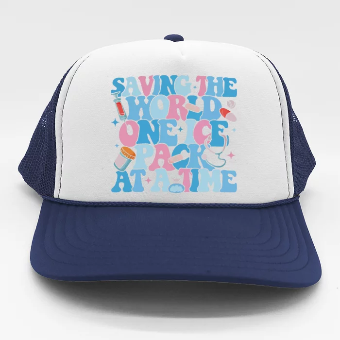 Saving The World One Ice Pack At A Time Trucker Hat