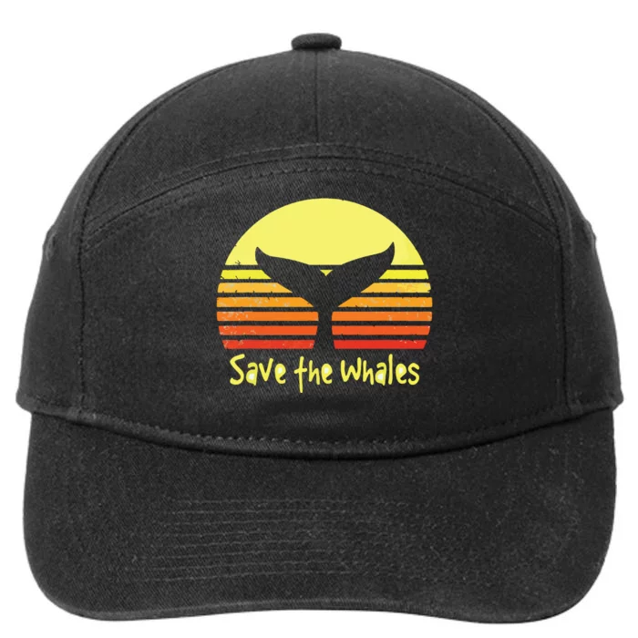 Save The Whales Nautical Ocean Killer Whale Conservation II 7-Panel Snapback Hat