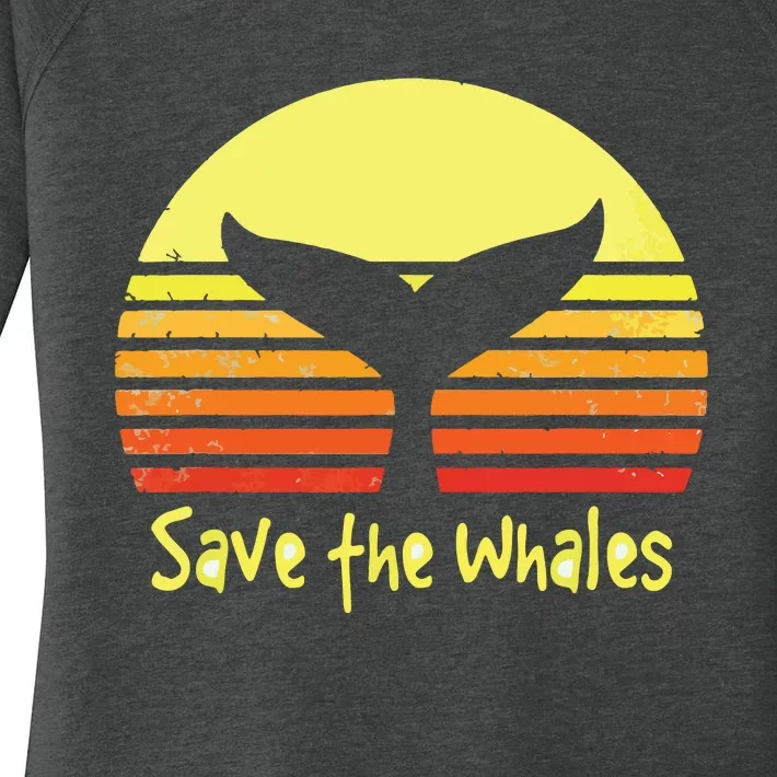 Save The Whales Nautical Ocean Killer Whale Conservation II Women's Perfect Tri Tunic Long Sleeve Shirt