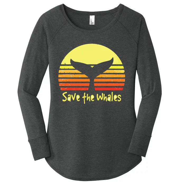 Save The Whales Nautical Ocean Killer Whale Conservation II Women's Perfect Tri Tunic Long Sleeve Shirt