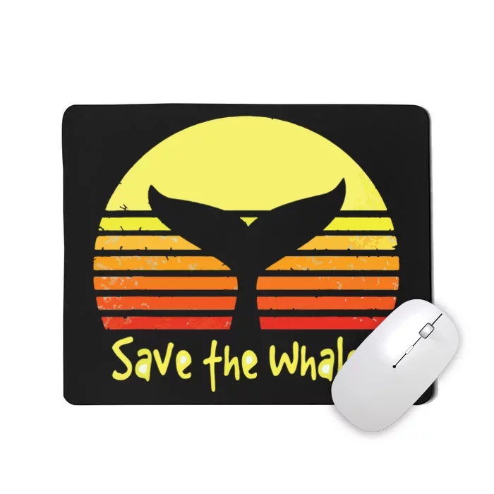 Save The Whales Nautical Ocean Killer Whale Conservation II Mousepad