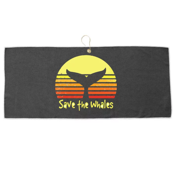 Save The Whales Nautical Ocean Killer Whale Conservation II Large Microfiber Waffle Golf Towel