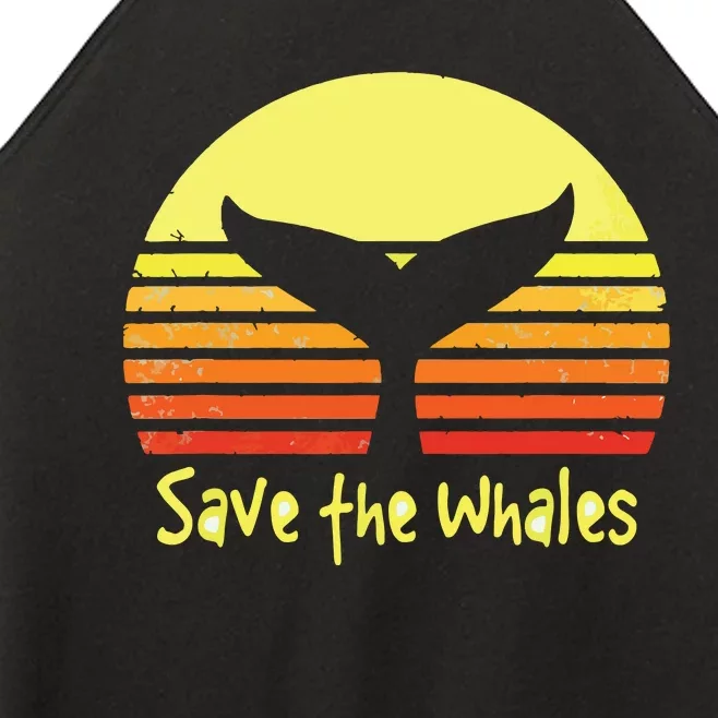 Save The Whales Nautical Ocean Killer Whale Conservation II Women’s Perfect Tri Rocker Tank