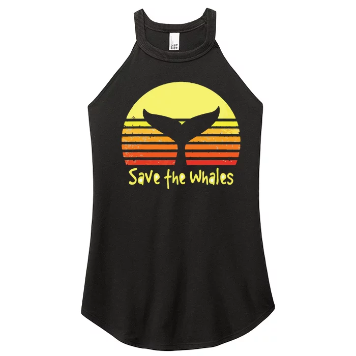 Save The Whales Nautical Ocean Killer Whale Conservation II Women’s Perfect Tri Rocker Tank