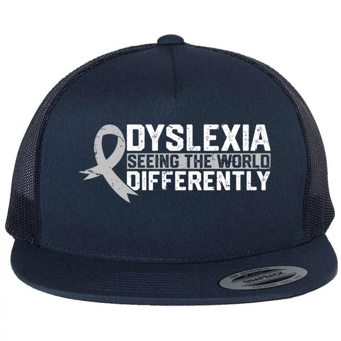 Seeing The World Diffrently Gift Dyslexia Meaningful Gift Flat Bill Trucker Hat