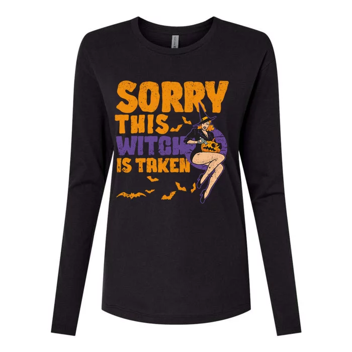 Sorry This Witch Is Taken Funny Halloween Witches Marriage Cute Gift Womens Cotton Relaxed Long Sleeve T-Shirt