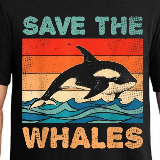 Save The Whales Retro Vintage Orca Whale Pajama Set