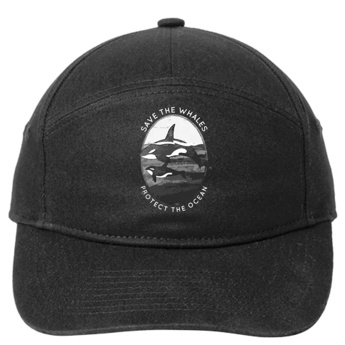 Save The Whales: Protect The Ocean Orca Killer Whales 7-Panel Snapback Hat