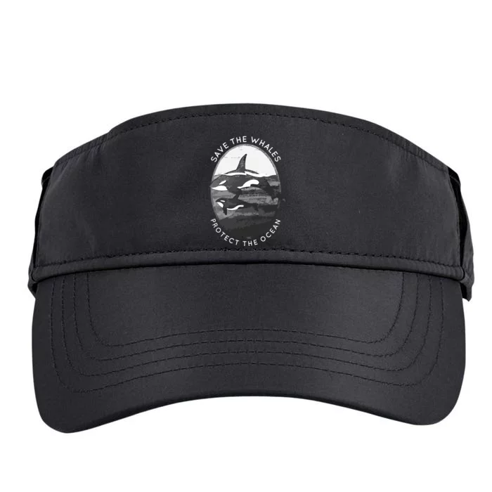 Save The Whales: Protect The Ocean Orca Killer Whales Adult Drive Performance Visor