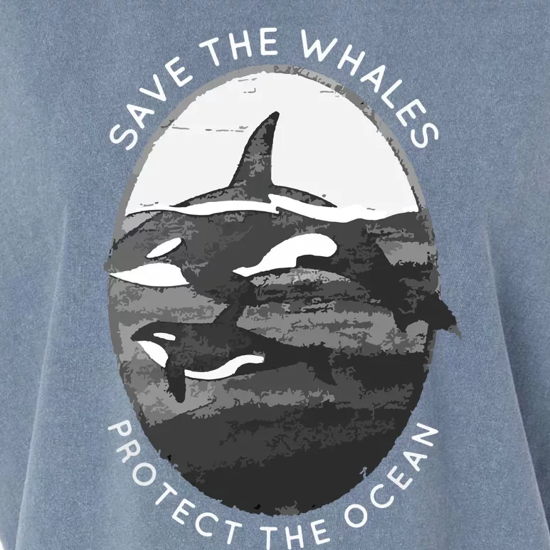 Save The Whales: Protect The Ocean Orca Killer Whales Garment-Dyed Women's Muscle Tee